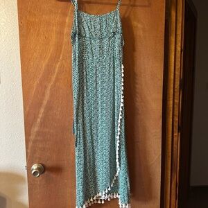 THML Green and White Midi Dress